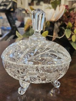 Vintage Candy Dish With Floral Design
