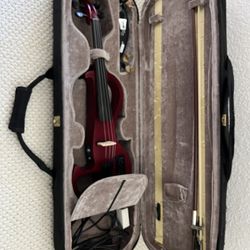 Electric violin EDGE Richard Bunnel. Full size electric  violin with bow, cable In case
