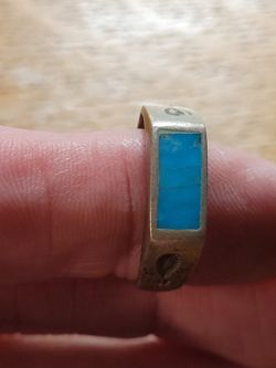 Vintage Sterling And Turquoise Mens Ring