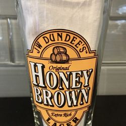 JW Dundee’s Honey Brown Brewmaster’s Signature Stock 16oz Lager Pint Glass