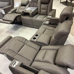 Power Reclining Living Room Set Sofa And Loveseat 