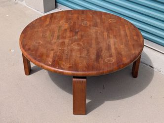 Solid Teak Round Coffee Table