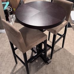 crate and barrel high top table and stools