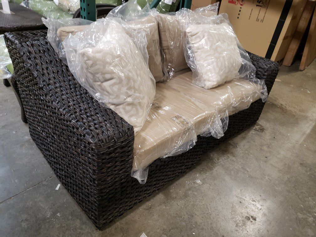 New outdoor patio furniture loveseat sunbrella fabric tax included delivery available