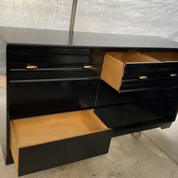 L.A period furniture MCM Black Wood 9 drawer dresser