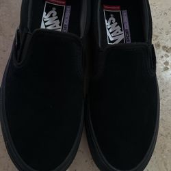 Black Slip On vans 