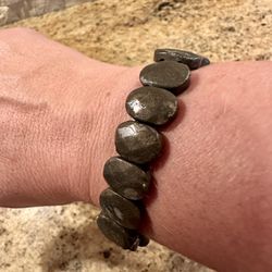 Pyrite Crystal Stretch Bracelet 