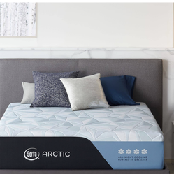 King size Serta Arctic hybrid firm and medium firm or king Simmons black series 2 and is 15 inches thick