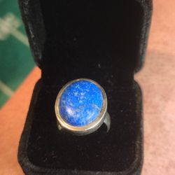Vintage Navaho Lapis Ring sz8