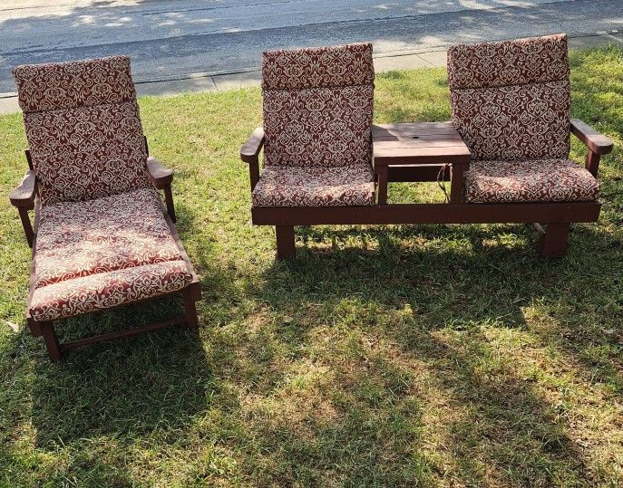 Beautiful Vintage Redwood Patio Furniture ready for tlc