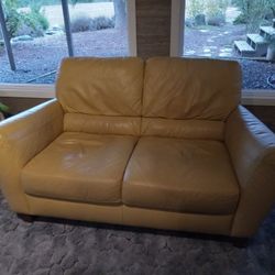 LEATHER LOVESEAT