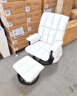 360° Swivel Recliner Chair with Ottoman & Double Side Pockets, Nursing Glider Rocking Recliner Chair, Gliding Chairs for Nursery, Living Room, Bedroom