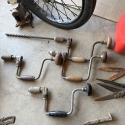 Vintage hand crank drills