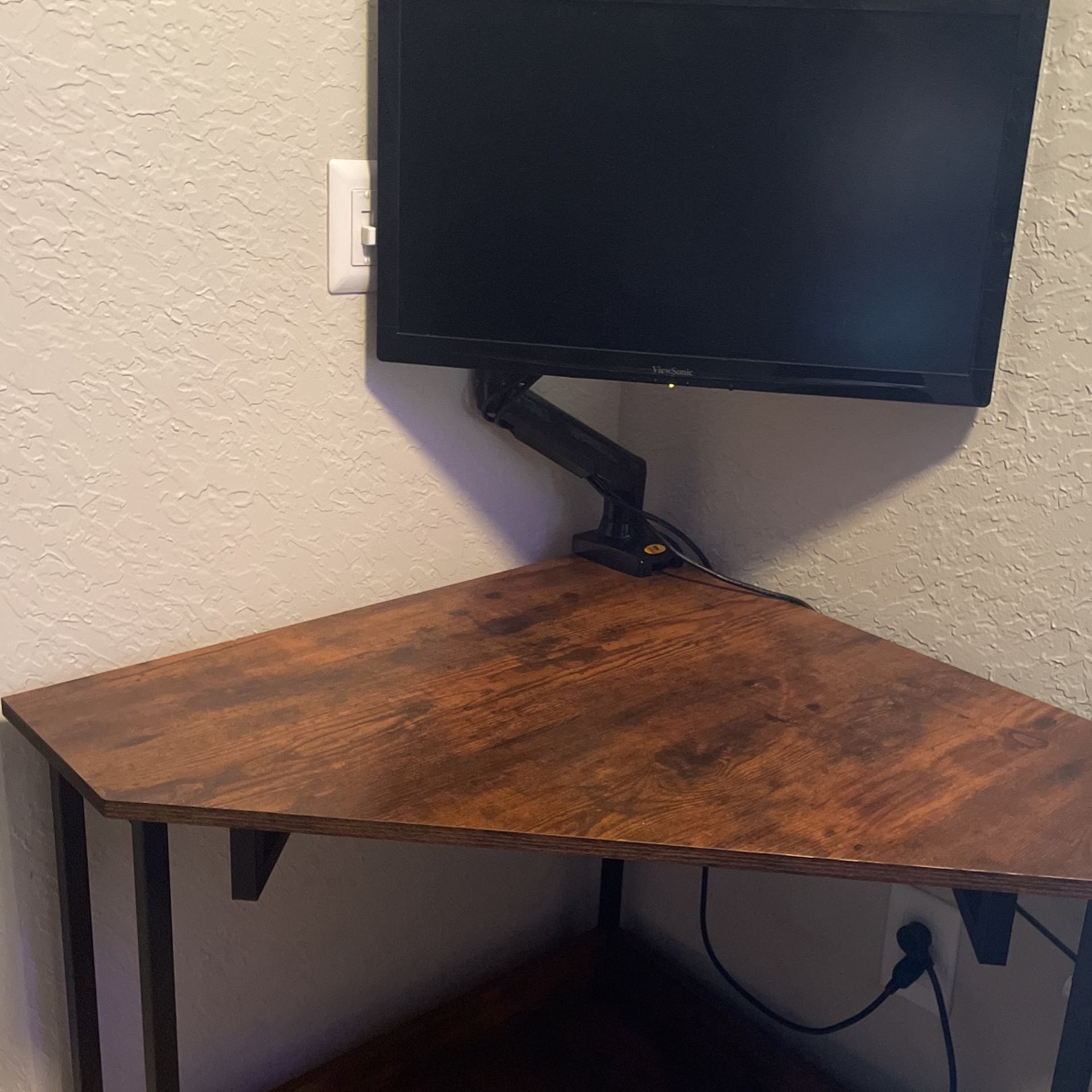 Amazon Rustic Brown Corner Desk