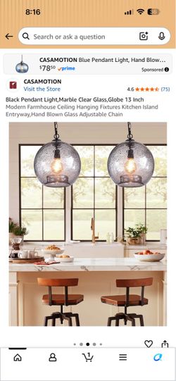 Casamotion black pendant globe light