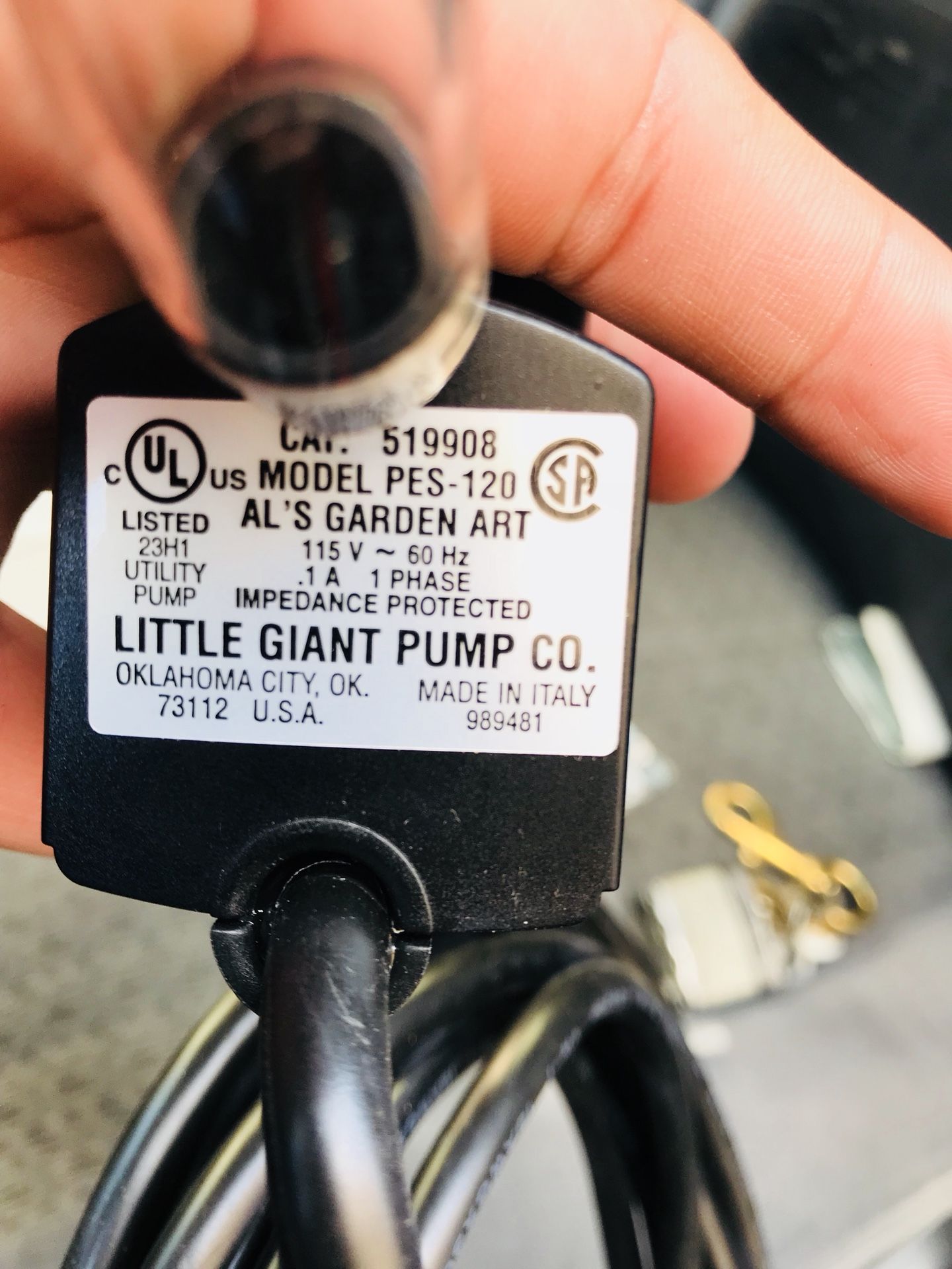 Statuary fountain pump PES-120 wet rotor pump