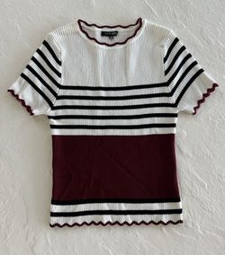 Papermoon Cropped Scalloped Sweater Top