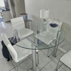 Glass And Silver Dinette