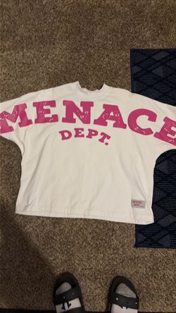 Menace Dept. White Oversized Graphic T-Shirt