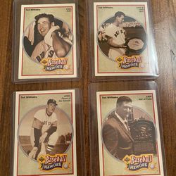 Ted Williams Upper Deck Heroes Of Baseball set Of 4