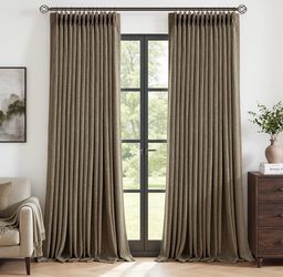 Brown blackout curtains 90”