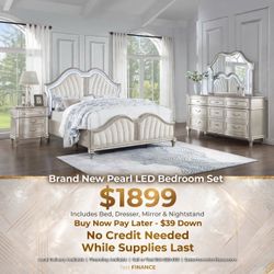Glam Bedroom Set with Upholstered Bed- finance available