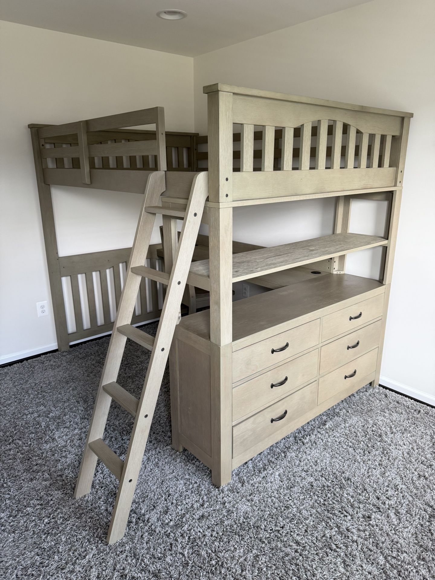 Solid Wood Loft Bed with Built-in-Desk with Chair - READY FOR PICKUP!!