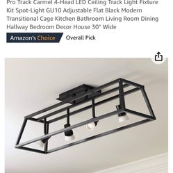 Pro Track Carmel Flat Black Cage 4-Light LED Track Fixture