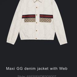 Gucci Ivory Denim Jacket And Pants