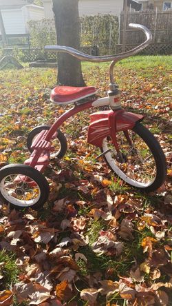 Retro Vintage Rustic Three-Wheeler Sears Tricycle Bike in Red
