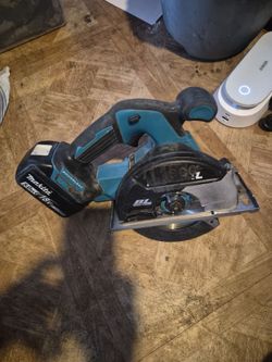 Makita 18V LXT Lithium-lon Brushless 5-7/8 in. Cordless Metal Cutting Saw & 18v Linthium 5.0Ah Battery (Tool+battery)