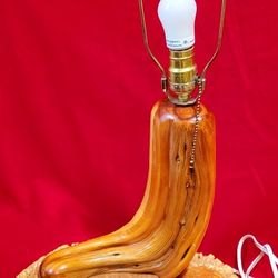 Vintage Unique Burl Wood Table Lamp Rare Collectible