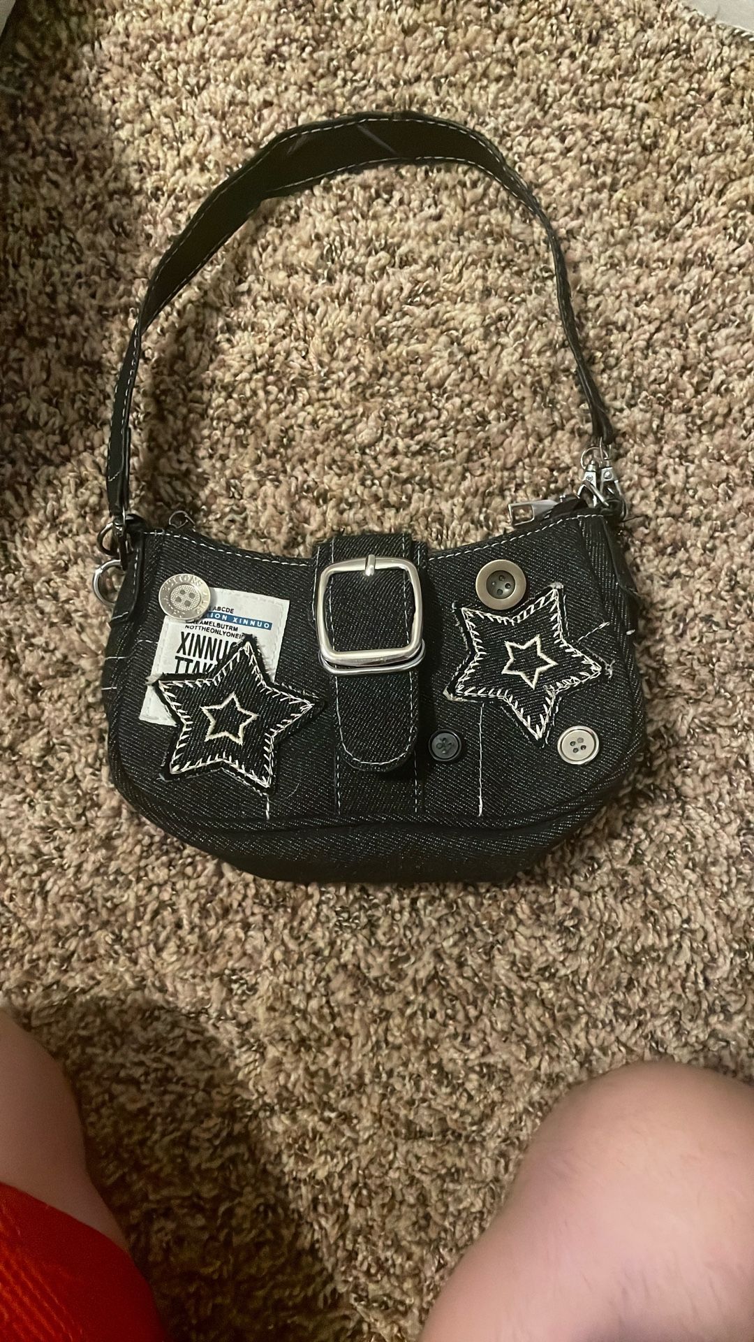 black denim star handbag