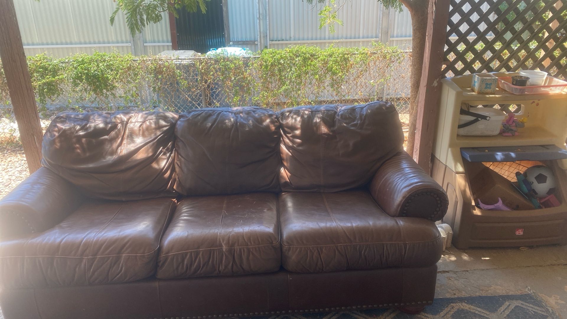Brown leather Couch