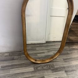 Oval Wood Frame Mirror