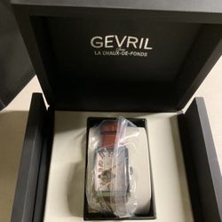 Gevril Men's Avenue Of America Intravedere Swiss Automatic Watch, Handmade Leather Strap