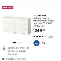 IKEA Dresser 6 Drawer Storklinta