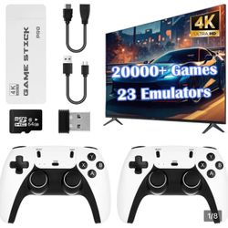 2025 New Upgraded RetroGame Console with 20,000+ Games,4K HDMl Output, Wireless Controller,  Game Emulator, Arcade Communication Stick 