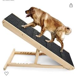 Pet Ramp for Dogs and Cats-Dog Ramp for Bed Portable Nonslip Wooden with Paw Traction Mat and 4 Self-Adhesive Anti-Skid Mat 40’’ Long and 6 Layer Adju