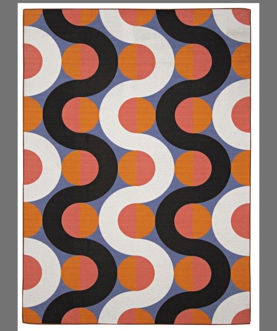 Linon Outdoor Washable Rug Jupiter Orange & Pink 7' X 9'