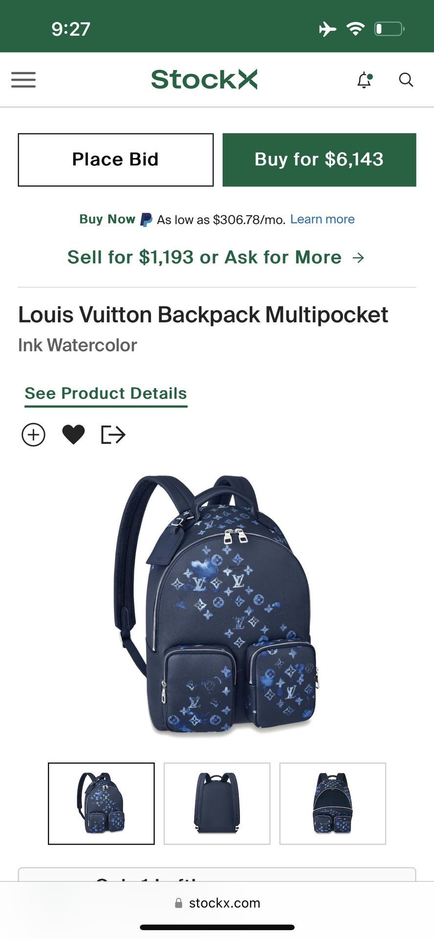 Replica Louis Vuitton Multipocket Backpack Ink Watercolor Leather