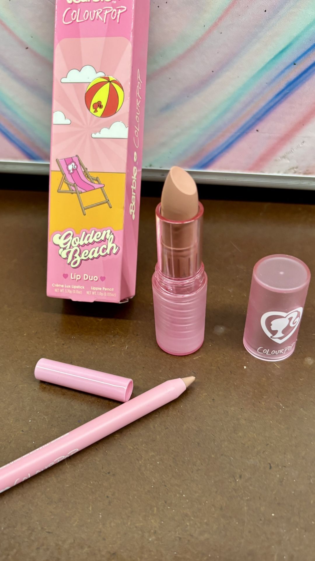 Colourpop Barbie Lux Lipstick and Liner Set in Golden Beach