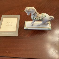 Franklin Mint Collectible Belleek Shamrock Unicorn Treasury of Unicorns Figurine