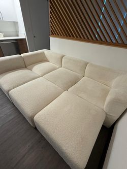 Beige Teddy Bear sectional Sofa