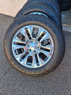 2026 NEW OEM ORIGINAL TAKEOFFS GMC YUKON DENALI 20 INCH TIRES GOODYEAR ALL-TERRAIN 98 % $ 1499 FIRM.