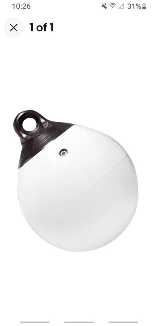 Taylor Made 21" Tuff End&trade; Inflatable Vinyl Buoy - White