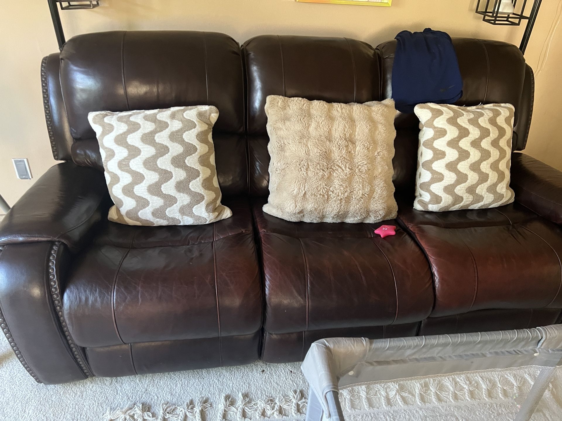 2 Pieces Leather Sofa