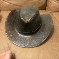 Peruvian Leather Artesanal Hat ( Sombrero  