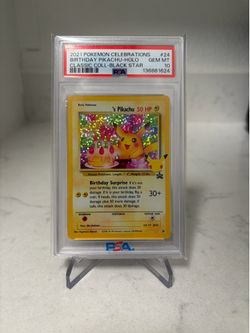 Pokemon Birthday Pikachu Celebrations PSA 10