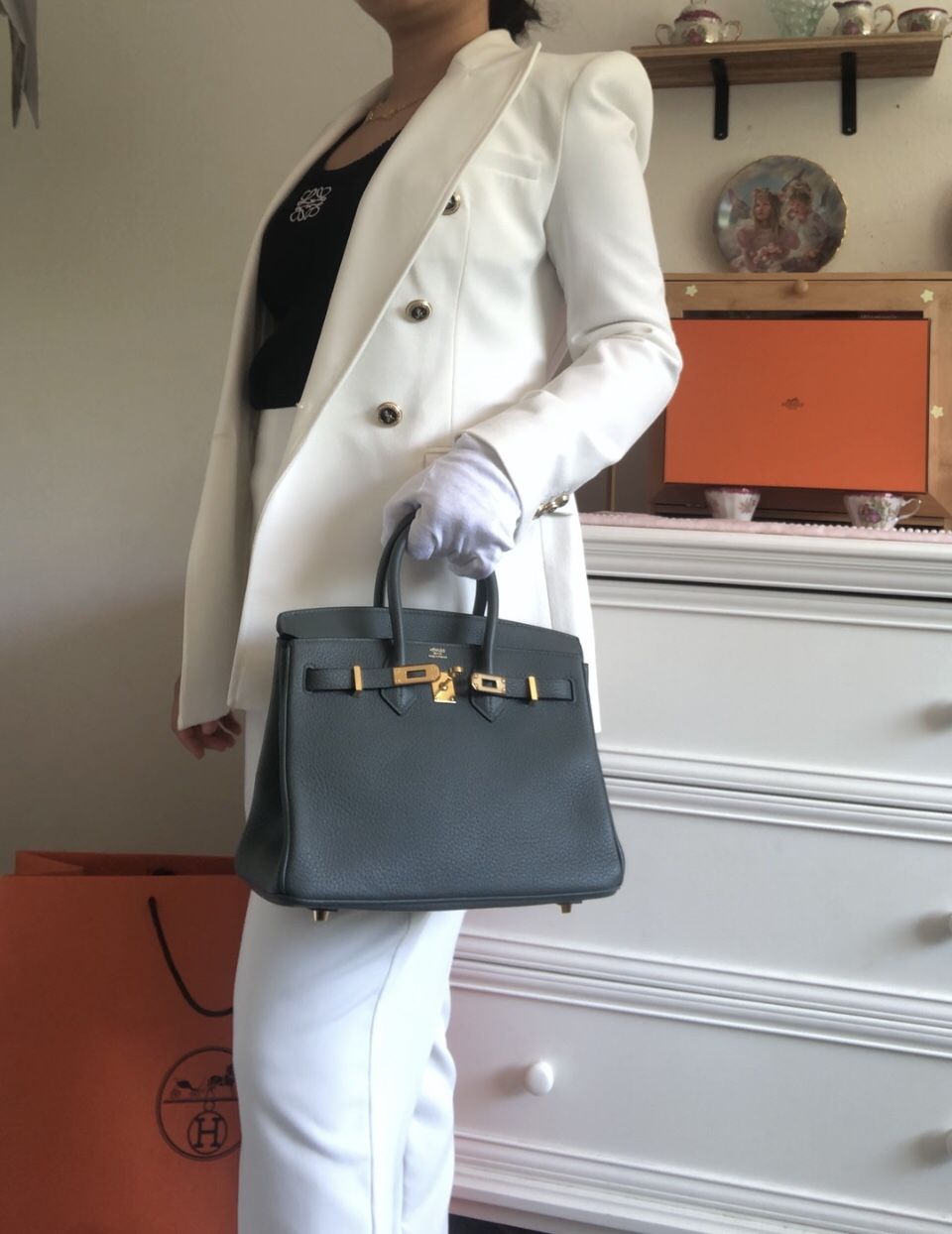 Gris Etain Birkin 25 Hand Bag Brand New